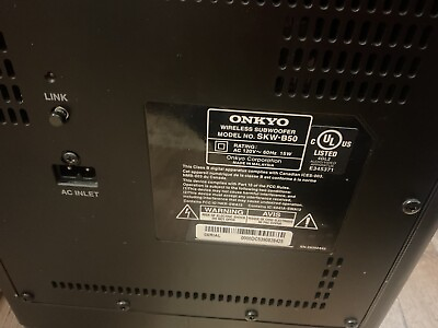 #ad Onkyo Wireless Subwoofer SKW B50 AC 120V 60Hz 15 W In Black $1.99