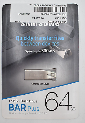 #ad Lot of 5 Samsung USB 3.1 Flash Drive BAR PLUS 64GB $74.95