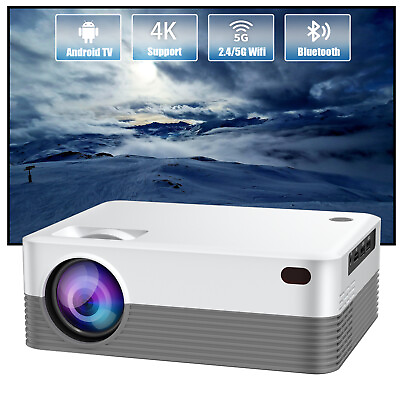 #ad Smart Projector 4K 5G WiFi Bluetooth Video Android Home Theater Multimedia AV $72.99