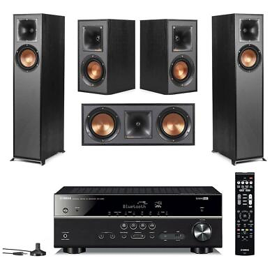 #ad Klipsch Reference 5.0 Home Theater System with RX V385 5.1 Receiver Black $853.95