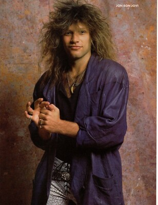 #ad Jon Bon Jovi double sided clippings pinup picture article interview photo pix $4.00