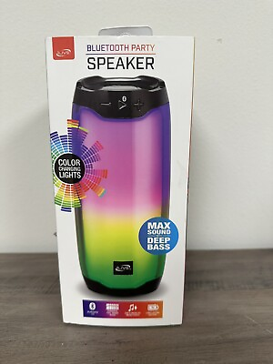#ad iLive Bluetooth LED Color Changing Light Effects Party Speaker Black $19.99