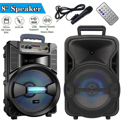 #ad 1500W 8#x27;#x27; Portable FM Bluetooth Speaker Subwoofer Heavy Bass Sound System Party $36.59
