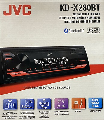 #ad NEW JVC KD X280BT 1 DIN Digital Media Receiver w Bluetooth USB $69.95