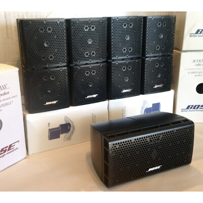 #ad 5 Bose Mint Double Cube Speakers Black Includes Center DoubleShot Acoustimass $265.50