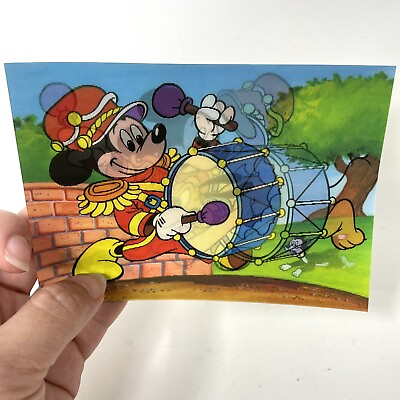 #ad #ad Disney Mickey Bassdrum Breakthrough TOPPAN TOP STEREO Lenticular Postcard 1970s $46.99