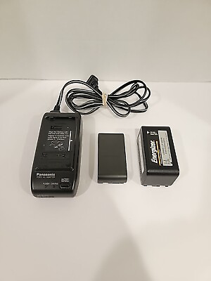#ad OEM Genuine Panasonic Adapter PV A17 Camcorder Battery Charger And 2 Batteries $20.00