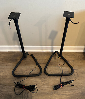 #ad VINTAGE Bose Floor Speaker Stands with Wires for Acoustimass Cube Speaker Pair $85.00