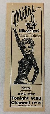 #ad 1978 Sears tv special ad MITZI GAYNOR WHAT#x27;S HOT WHAT#x27;S NOT $7.99