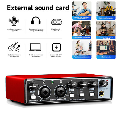 #ad Professional Audio Interface USB External Audio Recording and Live Sound Card $62.55