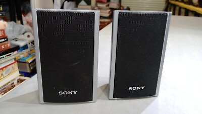 #ad Sony SS TS80 Speaker Lot of 2 Speakers System Music Black Silver Trim $29.99