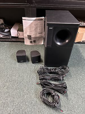 #ad Bose Acoustimass 3 Series IV Speaker System 2 Cubes 4 OEM Cables Bass Unit $109.95