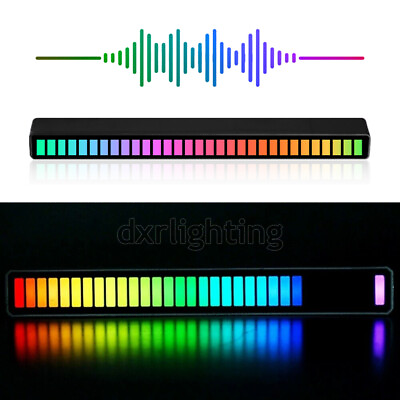 #ad 32LED RGB Car Atmosphere Strip Light Bar Music Sync Sound Control Rhythm Lamp US $9.99