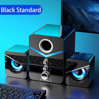 #ad Stereo Bass Sound USB Computer Speakers 2.1 Channel for Laptop Desktop TV PC $22.79