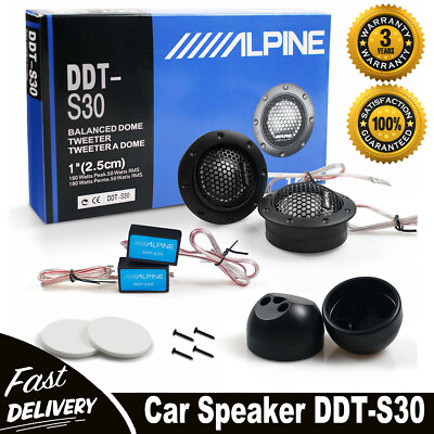 #ad Pair Alpine DDT S30 360W 2.5CM 1quot; Soft Dome Balanced Car Audio Speakers Tweeters $13.89