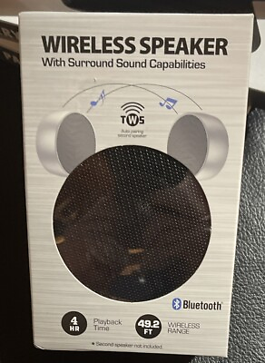 #ad NEW Wireless Speaker With Surround Sound Capabilities Bluetooth Factory Sealed $12.99