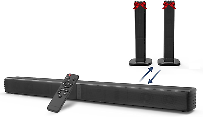 #ad Sound Bar Bass Speakers for Smart TV with Dual Subwoofer 3D Surround Sound Syst $136.95