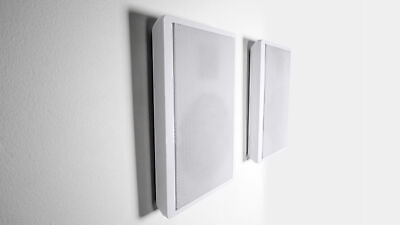 #ad 2 Rockville RockSlim White FrontRear Surround Sound Home Theatre Wall Speakers $54.95