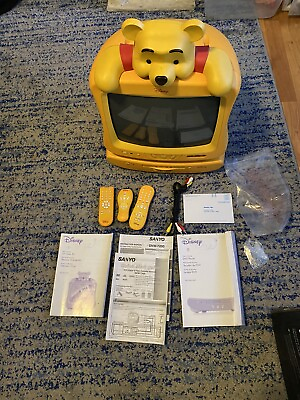 #ad Disney Winnie the Pooh 13quot; Yellow Color TV amp; DVD Player Set w remotes **READ $500.00