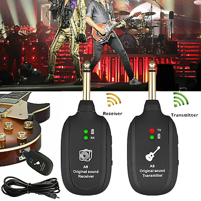 #ad UHF Wireless Guitar System Transmitter Receiver Built in Rechargeable Battery $15.59