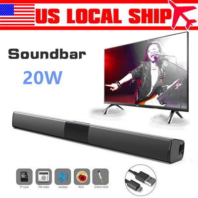 #ad Sound Bar 4 Speaker System Wireless BT Subwoofer TV Home Theater NEW $39.85