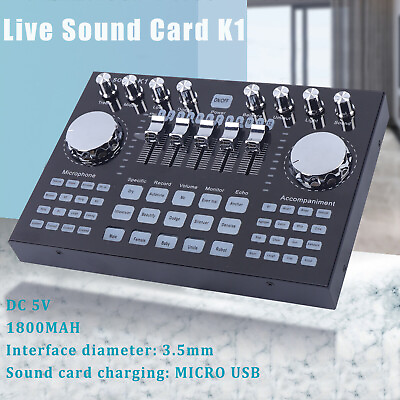 #ad Voice Changer Sound Live Sound Card for Live Streaming Audio Mixer Broadcast $38.00