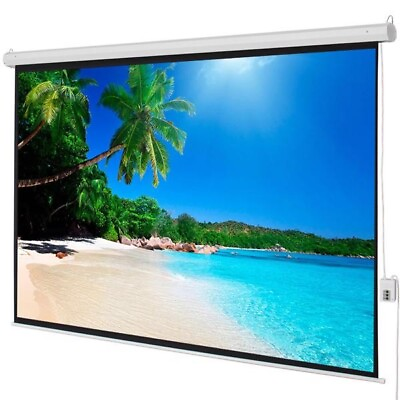 #ad 100quot; 4:3 80quot; x 60quot; Viewing Area Motorized Projector Screen with Remote Control M $89.70