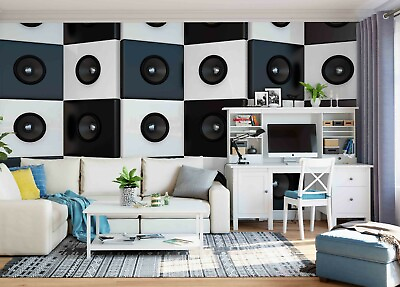 #ad 3D Black White Sound Wallpaper Wall Mural Removable Self adhesive Sticker 685 AU $349.99