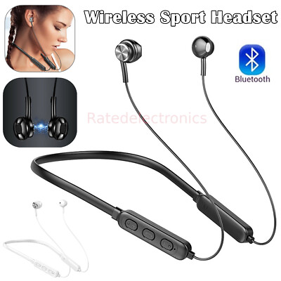 #ad Bluetooth 5.0 Earbuds Stereo Sport Wireless Neck Headphones Headset Waterproof $7.79