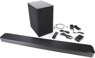 #ad LG SP8YA Smart Sound Bar Subwoofer Set w Dolby Atmos Black New Open Box $200.00