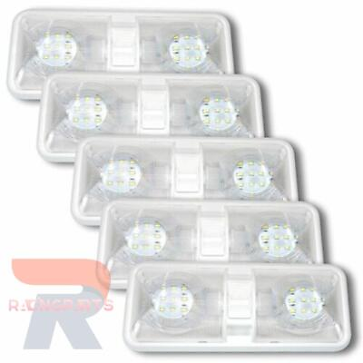 #ad 5 NEW RV LED 12v CEILING FIXTURE DOUBLE DOME LIGHT FOR CAMPER TRAILER RV MARINE $35.09