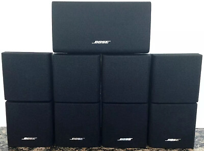 #ad 5 Bose Mint Double Cube Speakers Black Includes Center DoubleShot Acoustimass. $391.50