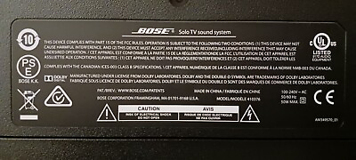 #ad Bose 410376 Solo TV Sound System Black Model 410376 $25.00