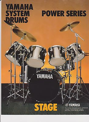 #ad VINTAGE AD SHEET #2262 YAMAHA SYSTEM DRUMS POWER SERIES STAGE $11.99