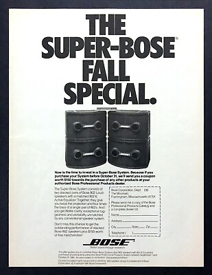 #ad 1981 Super Bose System 802 Speakers 802 E Equalizer photo vintage promo print ad $9.99
