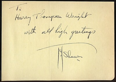 #ad Ted Shawn d1972 signed autograph auto 3x5 Cut Pioneer in American Modern Dance $43.16