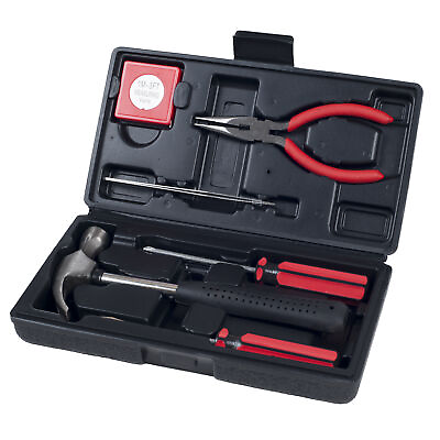 #ad Home Tool Kit 6 Piece Household Hand Tool Set Hammer Screwdriver Pliers Box $11.24