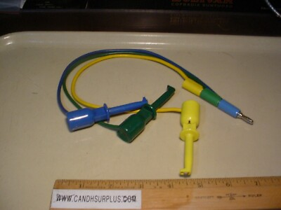 #ad EZ Hook Macro hook to stackable banana plug. 3 each blue green yellow $25.00