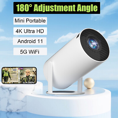 #ad LED Projector 4K 1080p 5G WiFi Android Bluetooth Home Theater Cinema Beamer HDMI $83.39