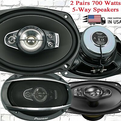#ad 4x Pioneer 700 Watts 6quot; x 9quot; 5 Way Coaxial Car Audio Speakers REPLACED tsa6990f $290.00