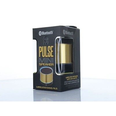 #ad NEW Mental Beats Bluetooth Pulse Mini Speaker Gold Tone Great Sound $15.99