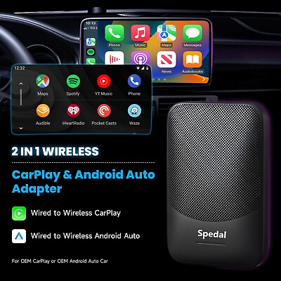#ad 2 in 1 Wired to Wireless CarPlay amp; Android Auto Wireless Box Plug amp; Play Stable $24.99