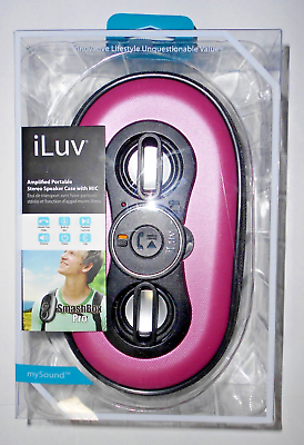 #ad iLuv Amplified Portable Stereo Speaker Case with Mic Pink NEW $26.97