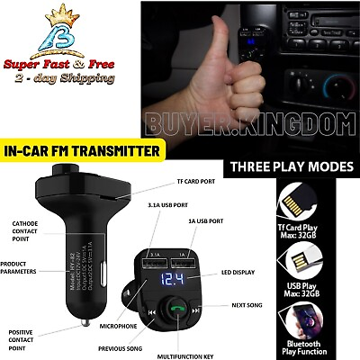 #ad Estereo Para Carro Radio Auto Estereos Bluetooth De USB MP3 FM Car Transmitter $28.77