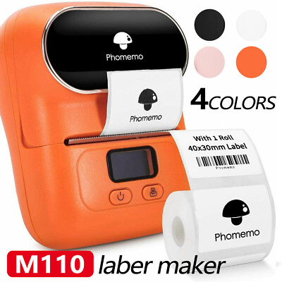 #ad Portable Bluetooth Label Sticker Maker Machine Wireless with Thermal Paper Lot $5.64