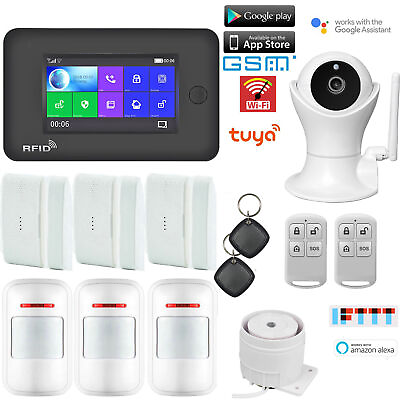 #ad R31 Tuya APP WiFi GSM Wireless Kits Home Burglar Security Alarm SystemIP Camera $147.24