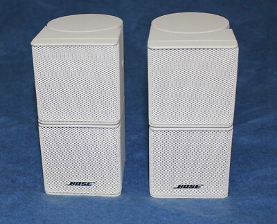 #ad 2 Bose Lifestyle Acoustimass Jewel Double Cube Speakers White One Pair $98.00