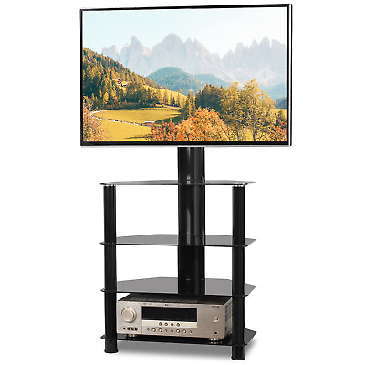 #ad Universal Corner Swivel TV Stand with 4 Tier Shelf for Flat TV up to 70 inch $88.99