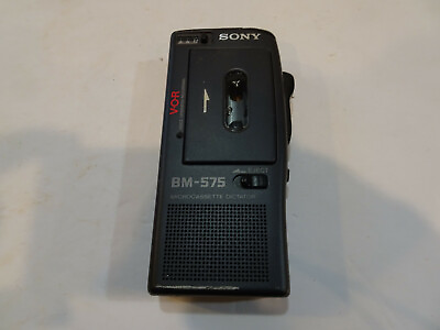 #ad NO SOUND Sony BM575 Voice Activated Microcassette Recorder Black Cassette Player $29.95
