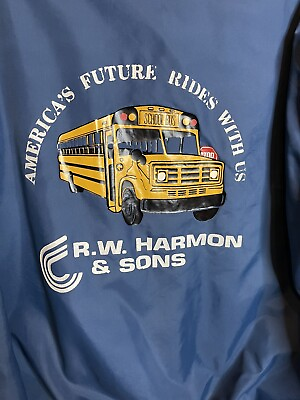 #ad Vintage R.W. Harmon And Sons Safety Rides With Us Bus Driver Satin Jacket XL $49.99